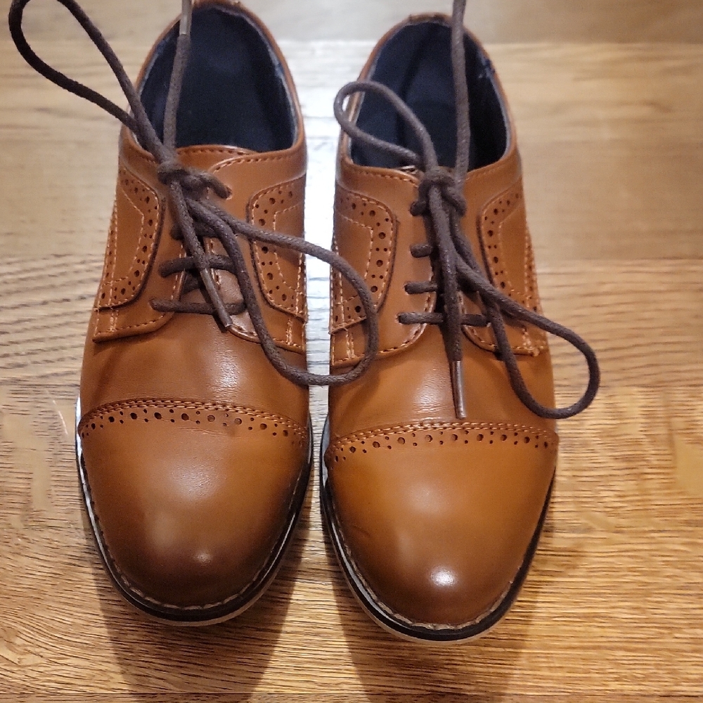 Classic Brown Boys Dress Shoes